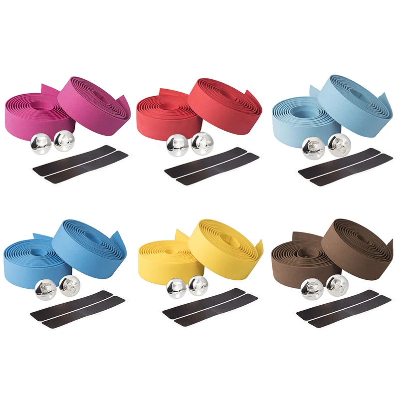 

1Set Bike Handlebar Tape Durable Comfortable Cycling Race Microfiber Road Bicycle Handlebar Grips Tapes +2 Bar Plugs Belt Straps