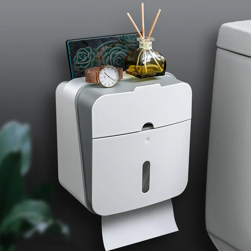 Двухслойная неперфорированная коробка для туалетной бумаги настенная стойка