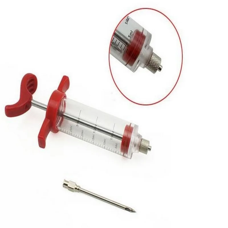 Stainless Steel Needles Spice Syringe Marinade Injector Flavor Cooking Meat Poultry Turkey Chicken BBQ Tool | Дом и сад