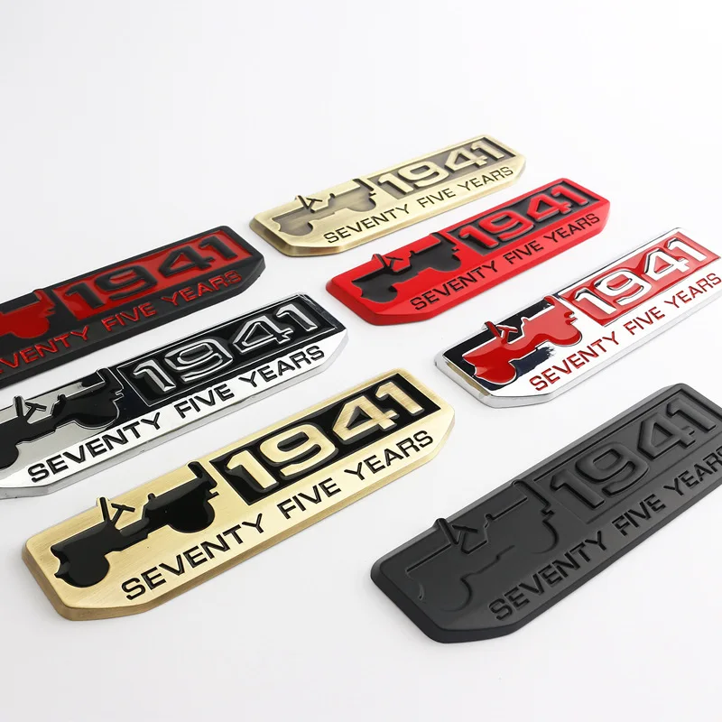 

3D Metal 1941 Badge Trail Rated Emblem Decal Car Stickers For Jeep Guide Wrangler Free Guest Grand Cherokee Auto Accessories