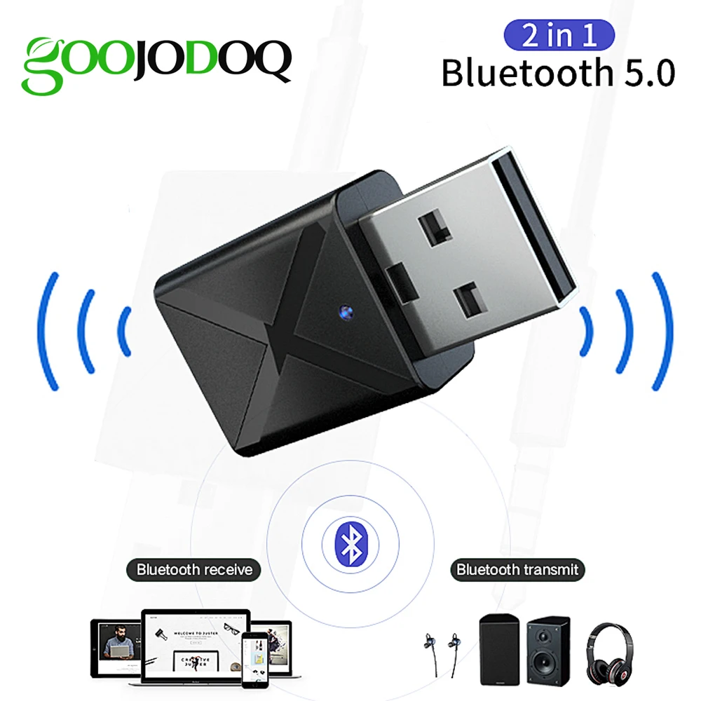 2 в 1 Bluetooth 5,0 адаптер приемник передатчик Мини 3,5 мм AUX Стерео Bluetooth адаптер для автомобиля дома ТВ Heaphone динамик