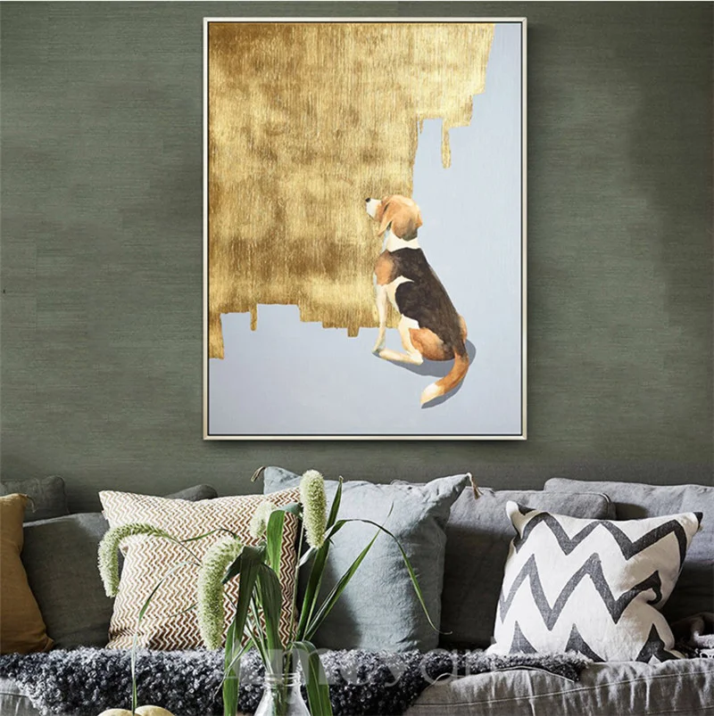 Настенная живопись на холсте красивая золотая фольга украшение для дома