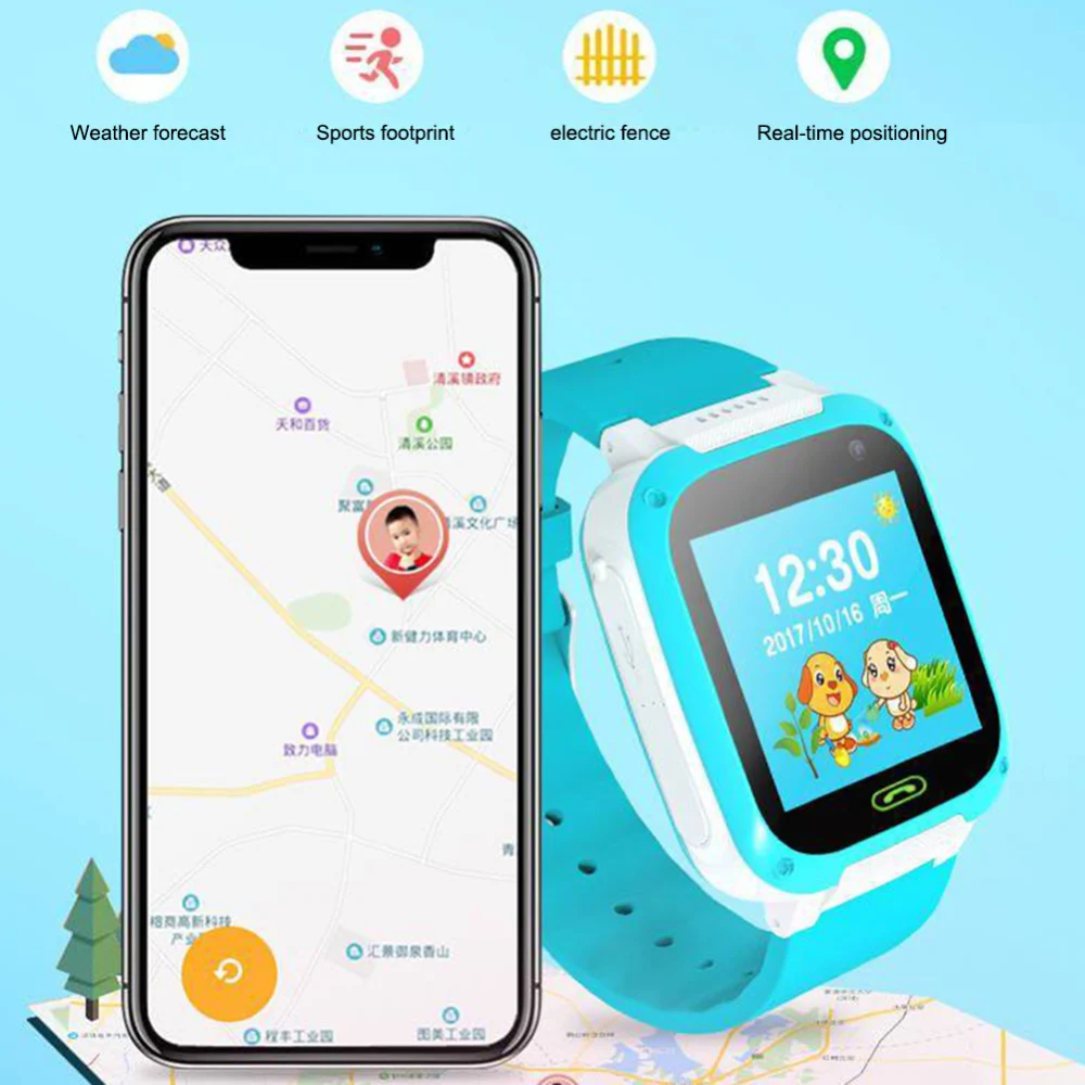 Детские часы позиционирования трекер SIM карты вызова Расположение Finder