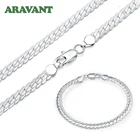 925 серебро 6 мм боковое ожерелье цепочка Шарм браслет набор для женщин мужчин Модный свадебный подарок