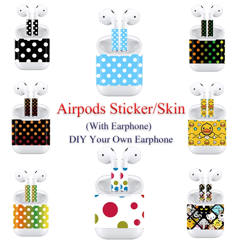 Новинка 2019 года наклейки в горошек с принтом Airpods кожа для Apple гарнитура высокое