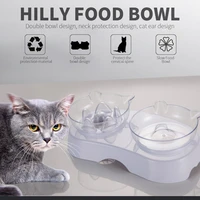 singledouble pet cat slow feed protect spine water food bowl protection care bowl non slip stand pet feeding pet bowls feeders