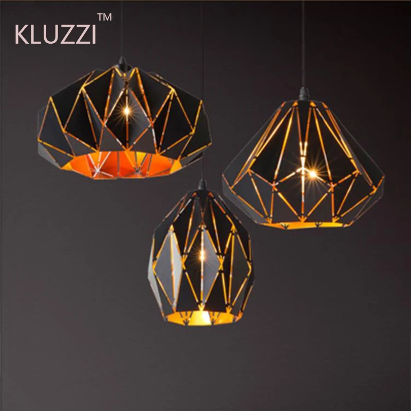 

KLUZZI Черный винтажный домашний подвесной светильник, светодиодный подвесной светильник, для гостиной, ресторана, кафе, 2019