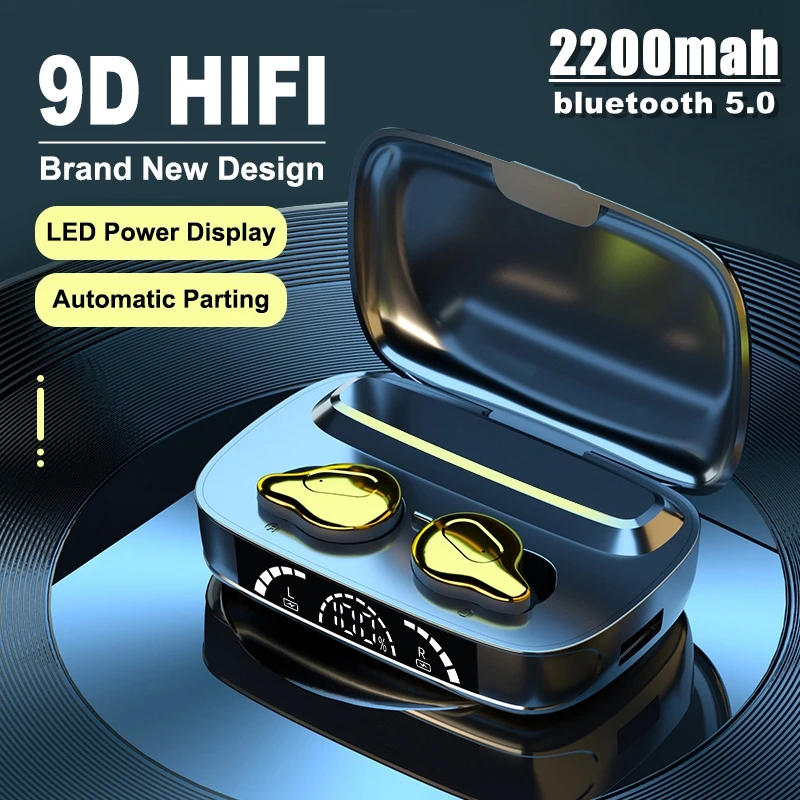 

TWS Bluetooth Wireless Headphones 2200Mah Charging Box Sports Waterproof Earbuds Bluetooth 5.0 Earphone Headset With Microphone