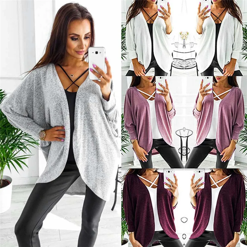 Женские куртки весна осень белые пальто вязаный кардиган женский свитер