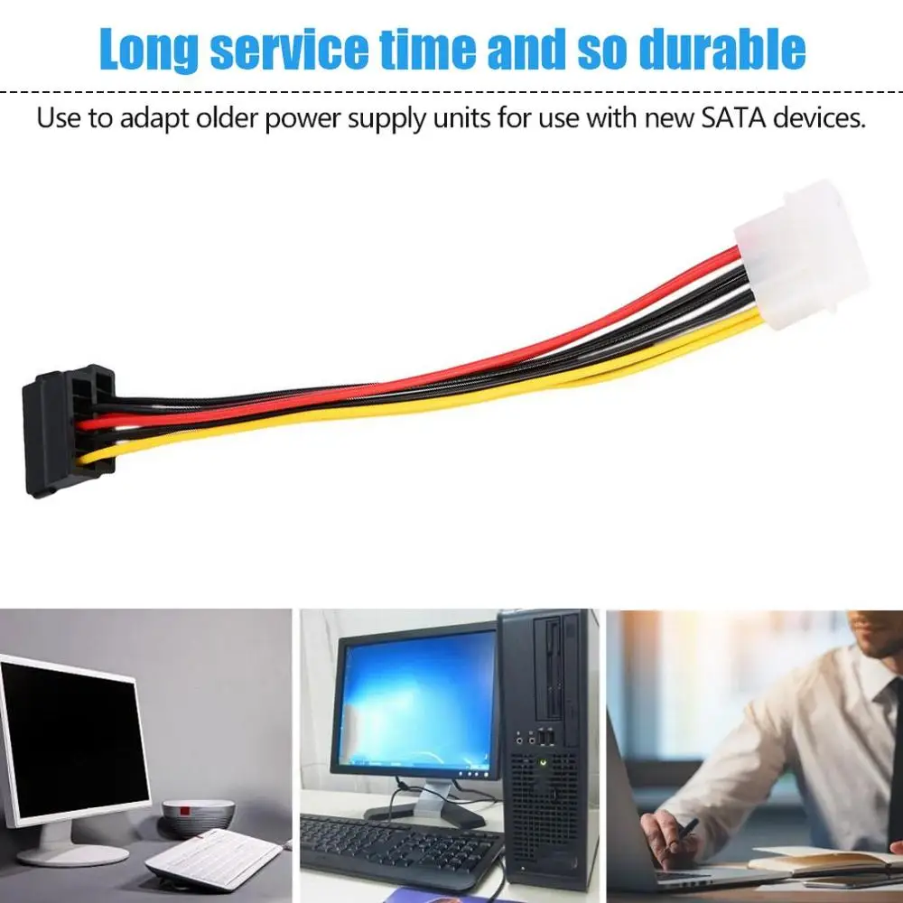 Новый Pin IDE Molex для 2 из 15 Serial ATA SATA HDD кабель адаптера питания легкий Y сплиттер
