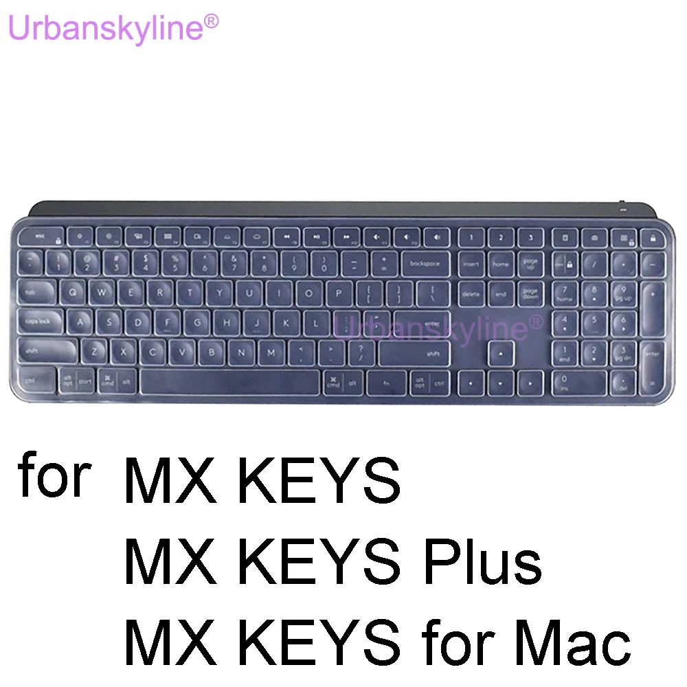 MX KEYS Keyboard Cover for Logitech Mac Plus Wireless Protective Protector Skin Logi Clear Silicone TPU Case | Компьютеры и офис
