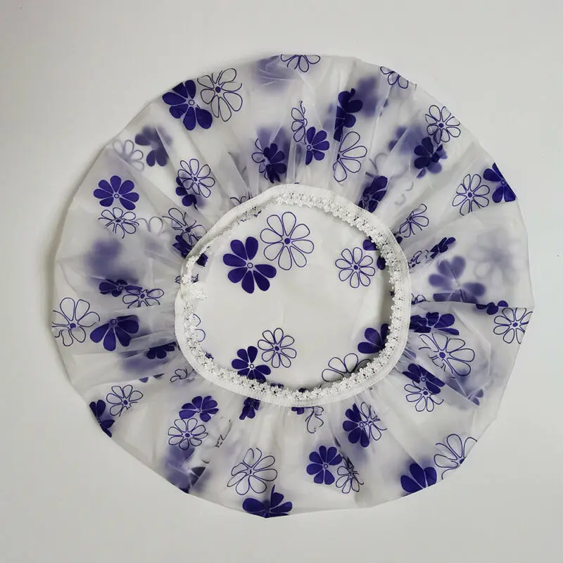 

2020 Newest Hot Waterproof Shower Cap Thicken Elastic Bath Hat Bathing Cap Women Hair Salon Bathroom Hair Cover Color Random