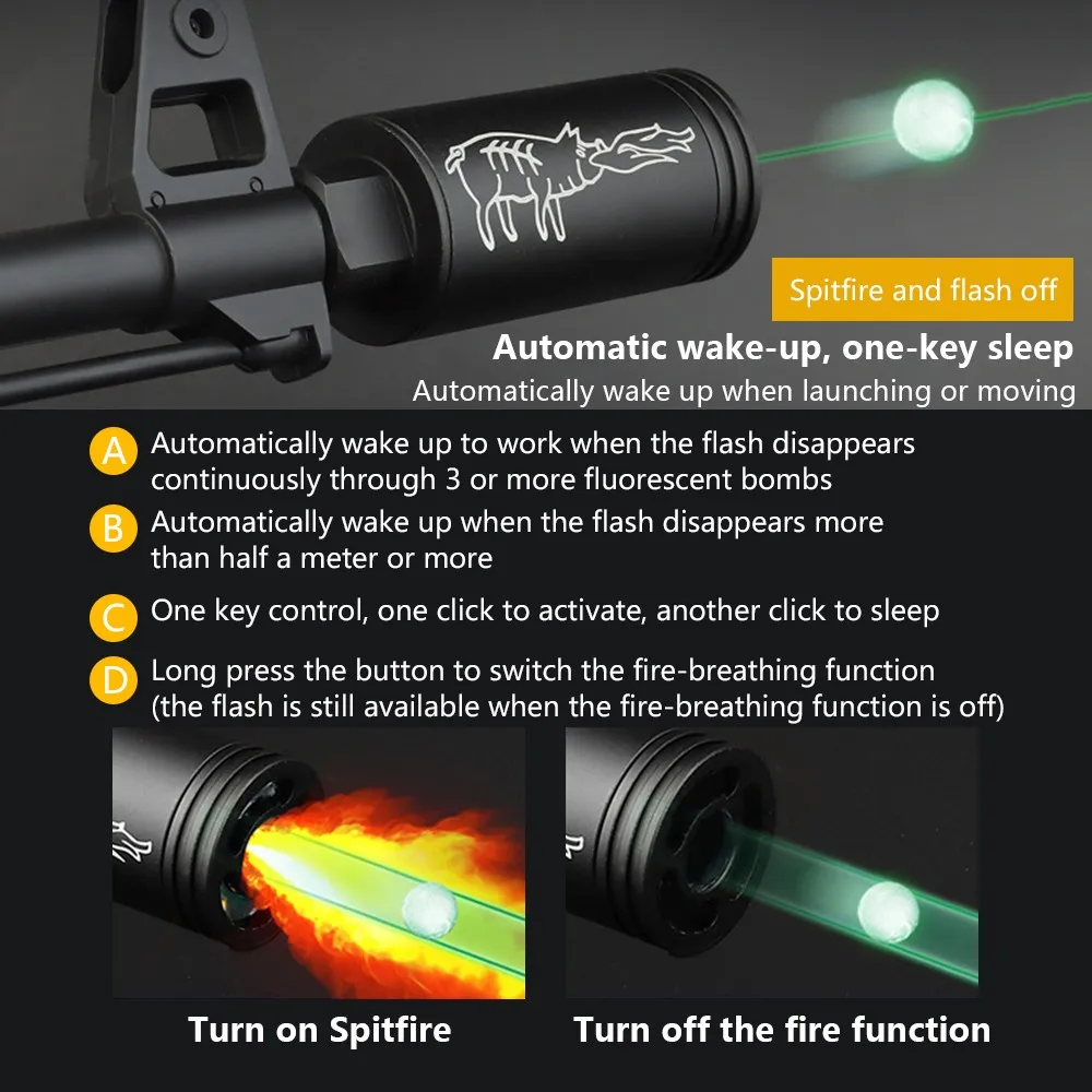 Tactical Paintball Airsoft Tracer Lighter S Spitfire effect Fluorescence Unit 