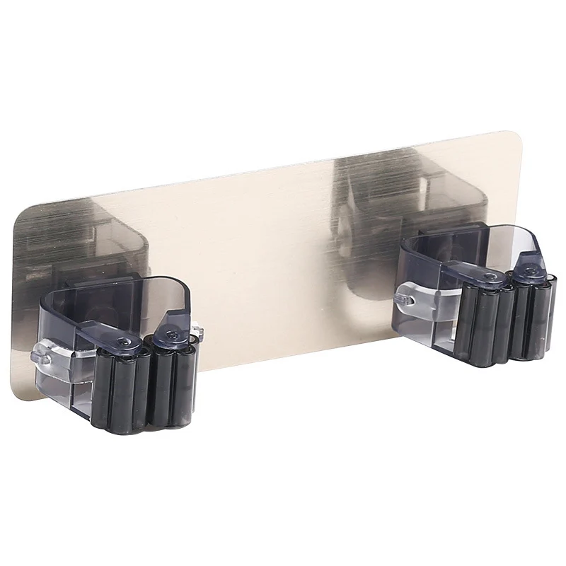 

Mop Broom Rack Self-Adhesive Wall Mounted Bathroom Strong Load-bearing Mop Holders Hanger Hooks PVC Seamless Stickers Dropship