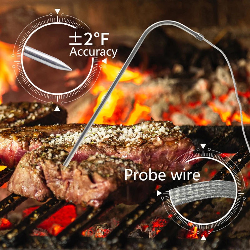

Digital Kitchen Thermometer for Meat heat meter for Cooking Barbecue Food Thermometer with Stainless Steel Temperature Probe