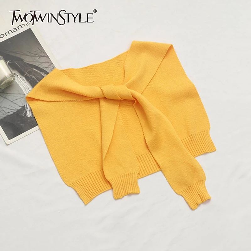 Женская Вязаная Шаль TWOTWINSTYLE Осень-зима 2020 | Аксессуары для одежды
