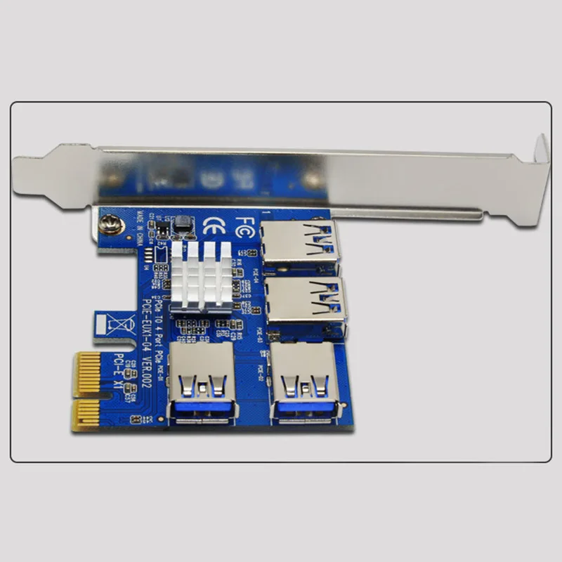 

Расширительная плата Pci, 1-4 слота Pci, Usb 3,0, преобразователь Adatper, карта майнинга, Adatper Pcie, Райзер-карты для устройства для майнинга биткоинов