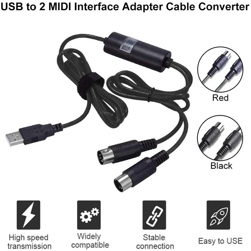 Электрический барабан для пианино с USB на 2 миди интерфейса переходник кабелем ПК