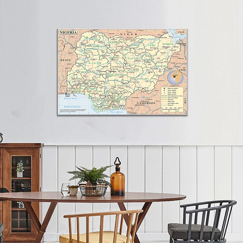 Карта Нигерии без запаха 90*60 см | Канцтовары для офиса и дома