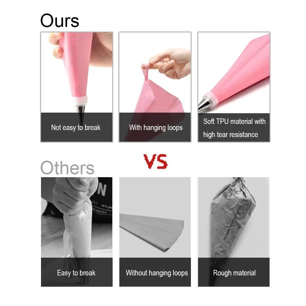 24 шт./компл. силиконовые Кухня аксессуары Обледенение Трубопроводы Крем