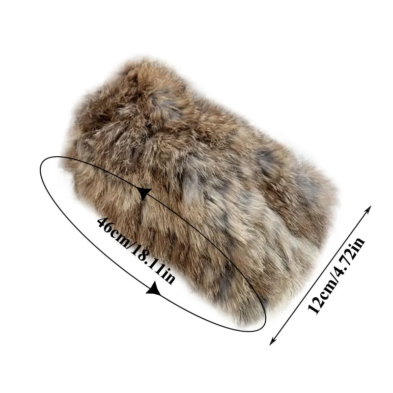 

Fluffy Luxury Natural Fur Hairbands Women Wide Brimmed Plush Headband Elastic Hair Band Real Rabbit Fur Headband Winter