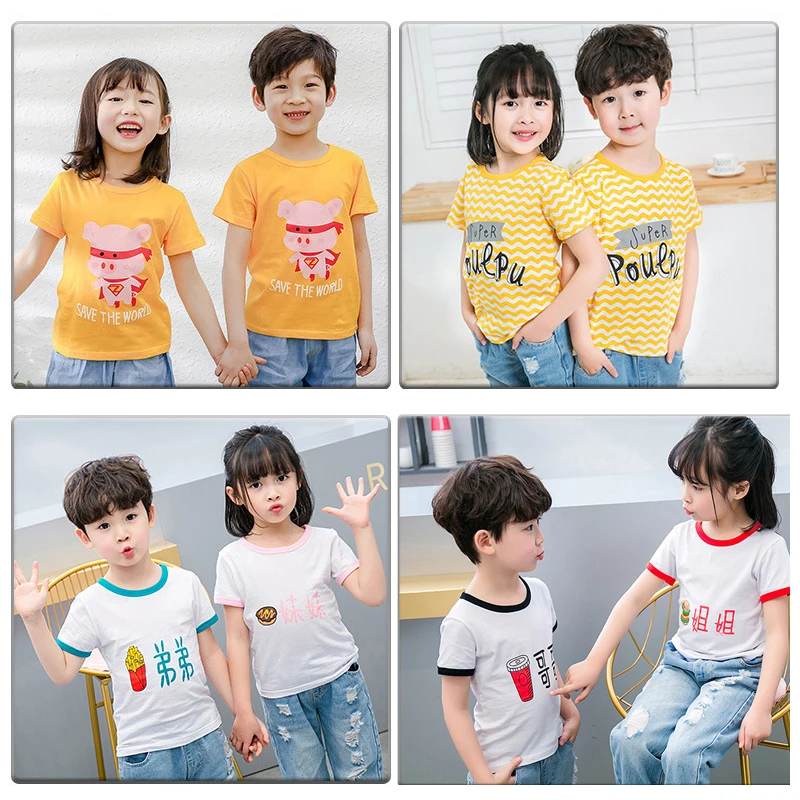 Футболка детская летняя хлопковая с коротким рукавом и круглым вырезом|Тройники|