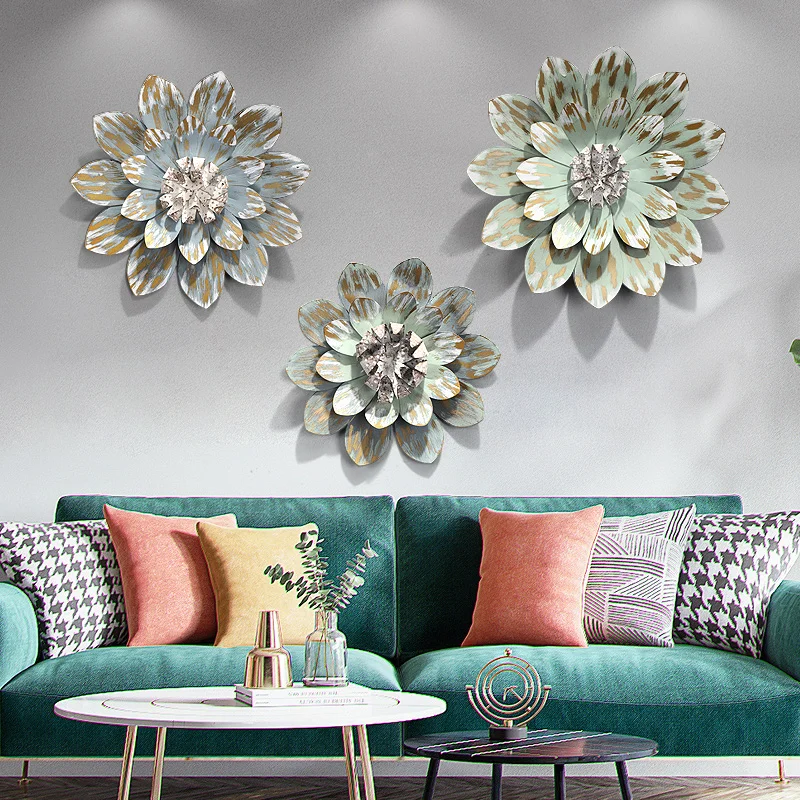 

Iron Flowers 3D Stereo Luxurious Wall Decoration Modern Simple Abstract Plant Wall Hanging Creative Metal Home Decors R4348