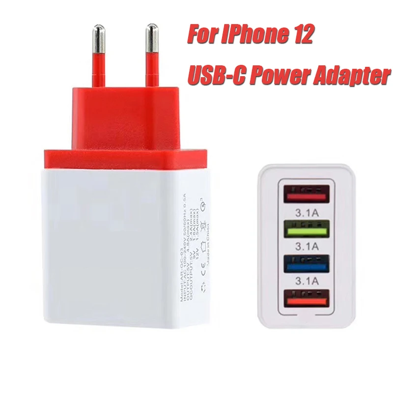 Для IPhone 12 USB C адаптер питания зарядное устройство для быстрой зарядки EU/US QC 3 0