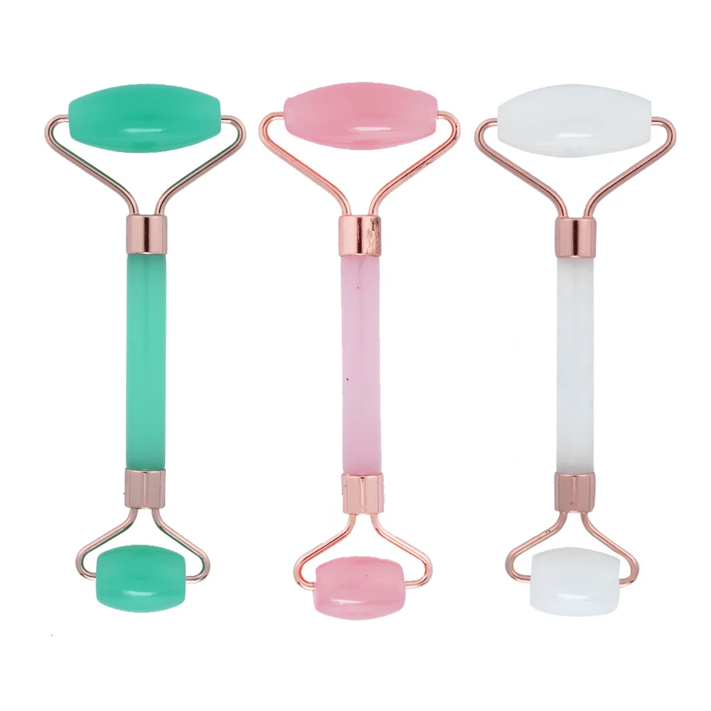 Массажный ролик из натурального нефрита массажер для лица скребок песок дыни