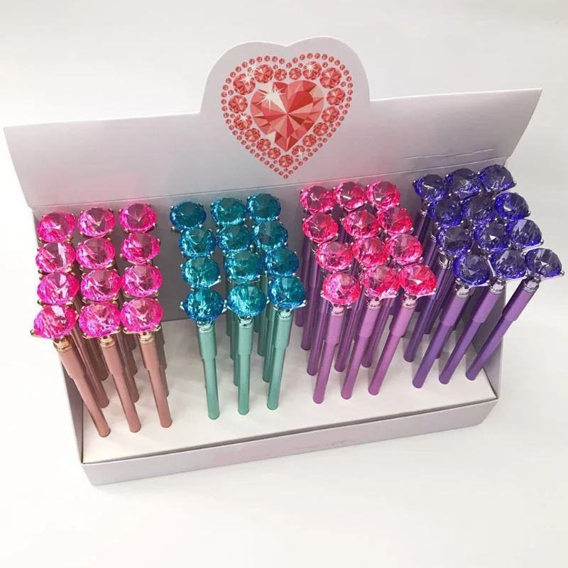 

48Pcs/Set Kawaii Diamond Gen Pens Magical Crystal Ball Pen 0.5mm Black Ink Color
