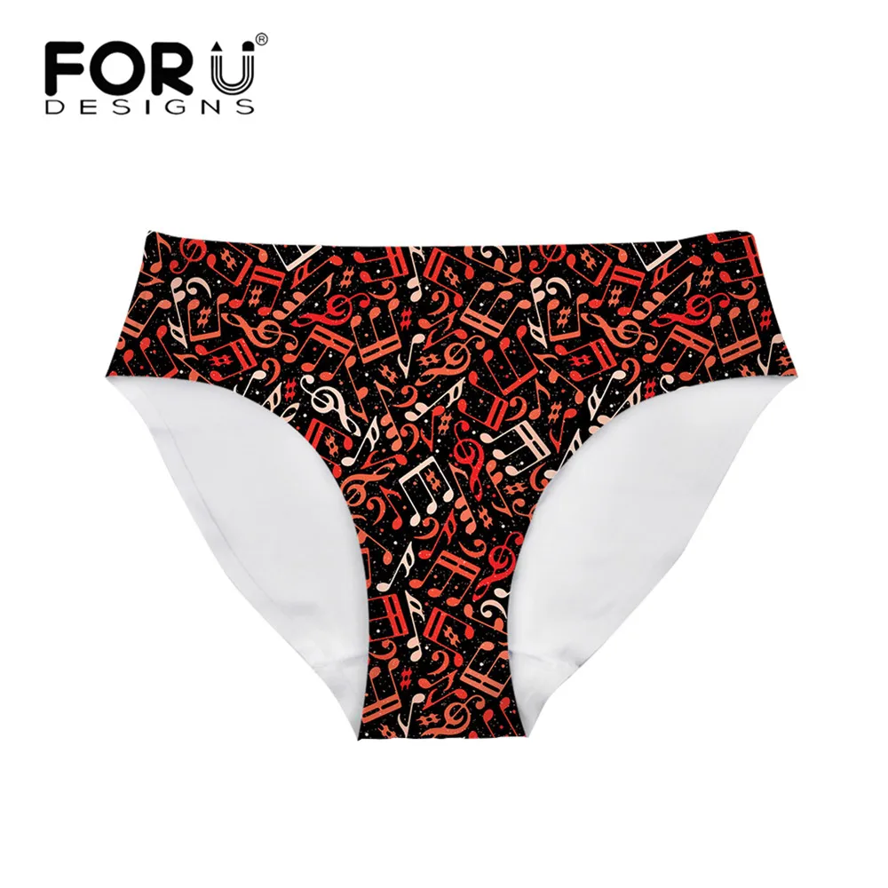

FORUDESIGNS Women Panties Note Design 1/3pcs/set Underwear Seamless Breathable Lingerie Mid-waist Knicker Females Plus Size