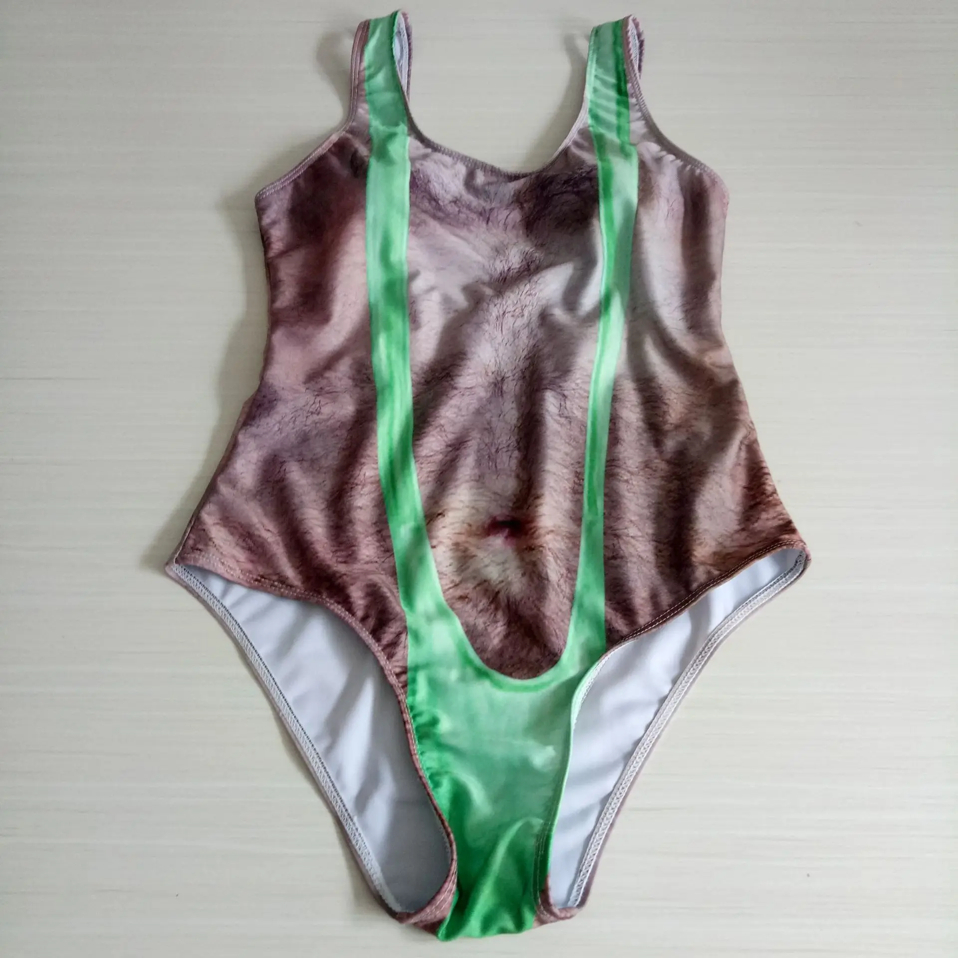 Забавный сдельный Купальник для женщин сексуальный грудь волосы купальник