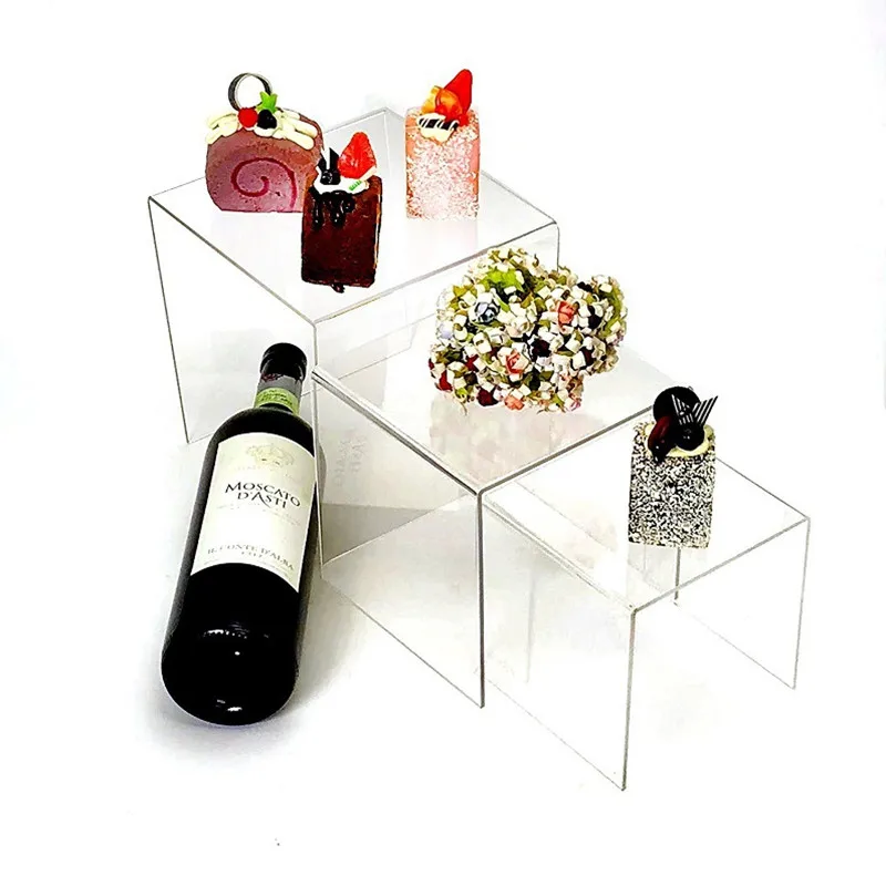 

3pcs/Set 3mm Acrylic Display Stand Jewelry Showcase Storage Rack Shelf Holder Buffets Cupcakes Cosmetic Display Stand