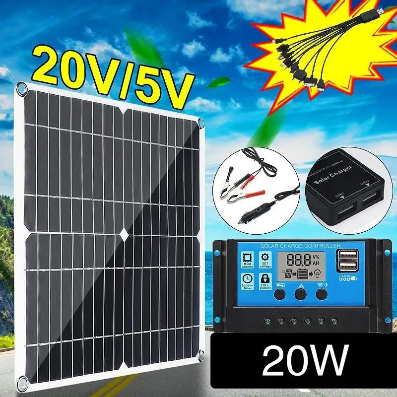 

Solar Cells Solar Panel Solar Charging Equipment Durable Environmental Reusable 20V 350*350mm 20W Mini Powered