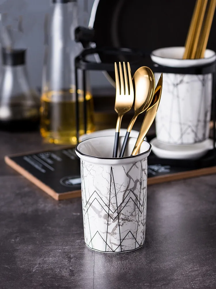 Керамическая ложка с мраморной текстурой столовые приборы палочки для еды