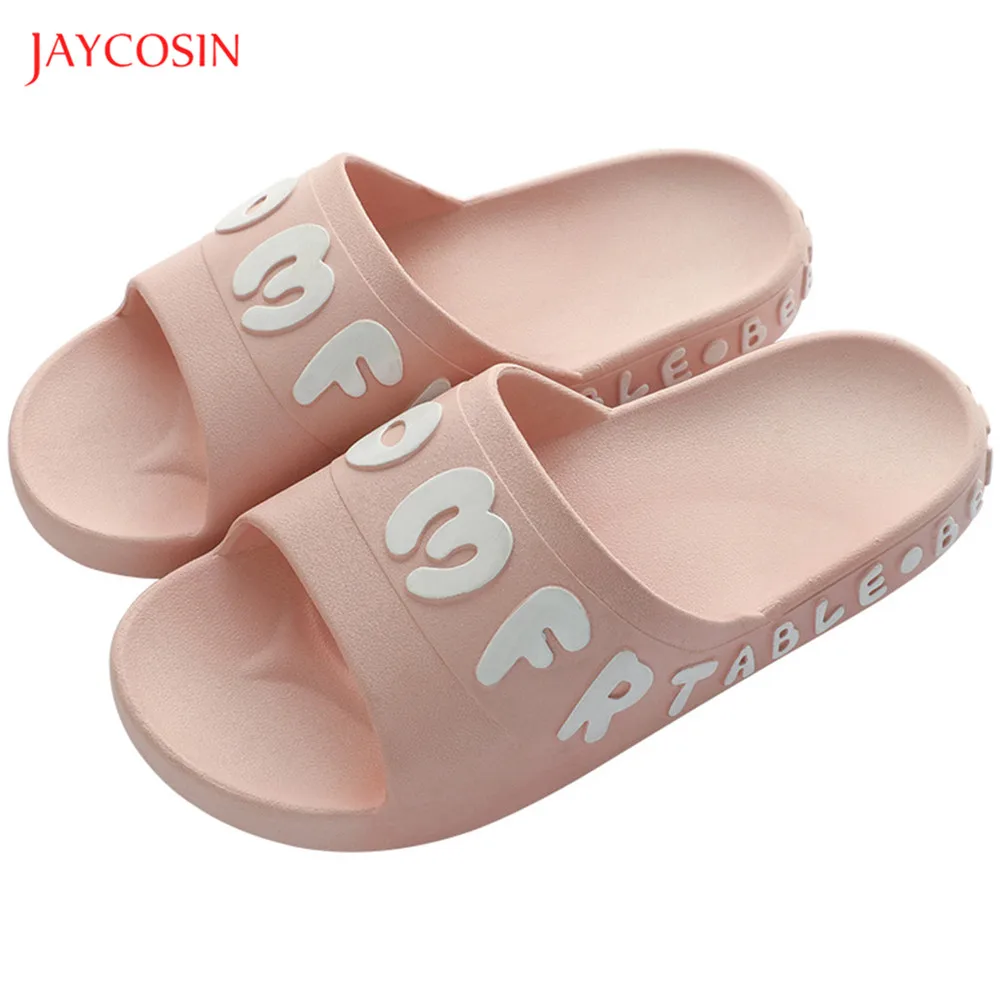 Jaycosin/женские тапочки с буквенным принтом Домашние летние шлепанцы Женские