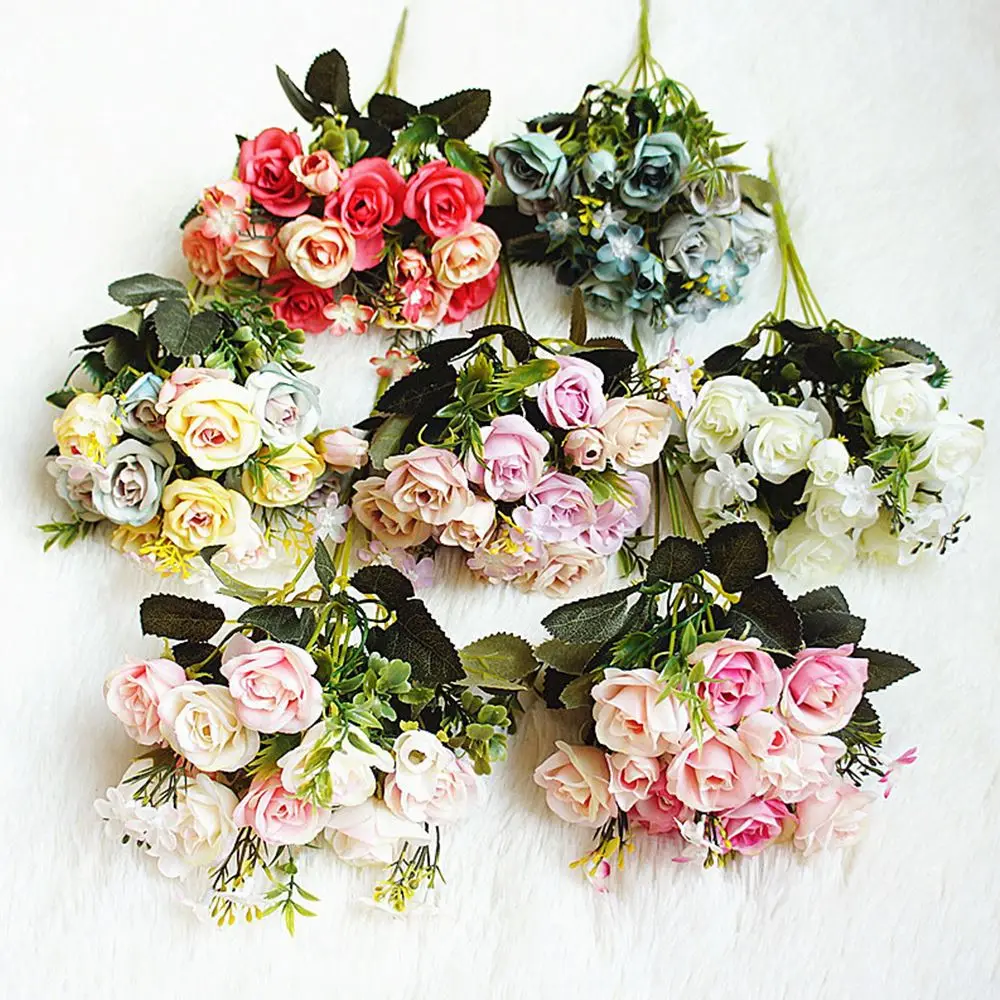 Дворцовый шезлонг Маленькие розы Букет шелк реалистичные искусственные цветы