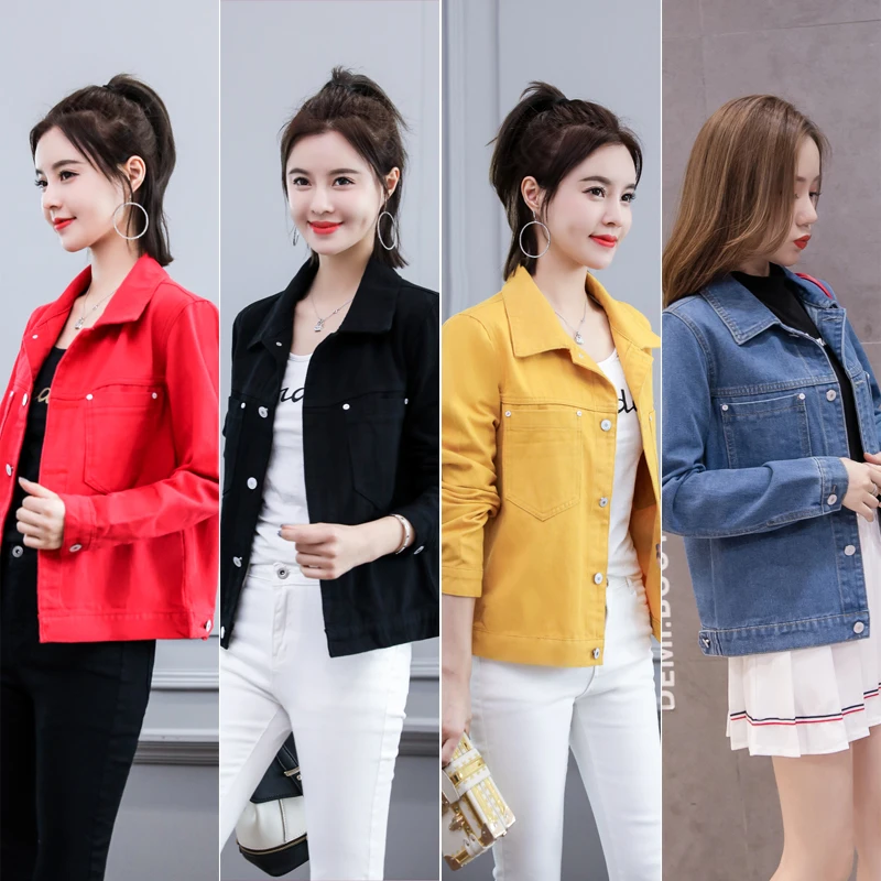 

ZQLZ Autumn Denim Jacket Women 2020 Loose Jeans Coat Fashion Black Overcoat Long Sleeve Jacket Ladies Tops Spring Coats