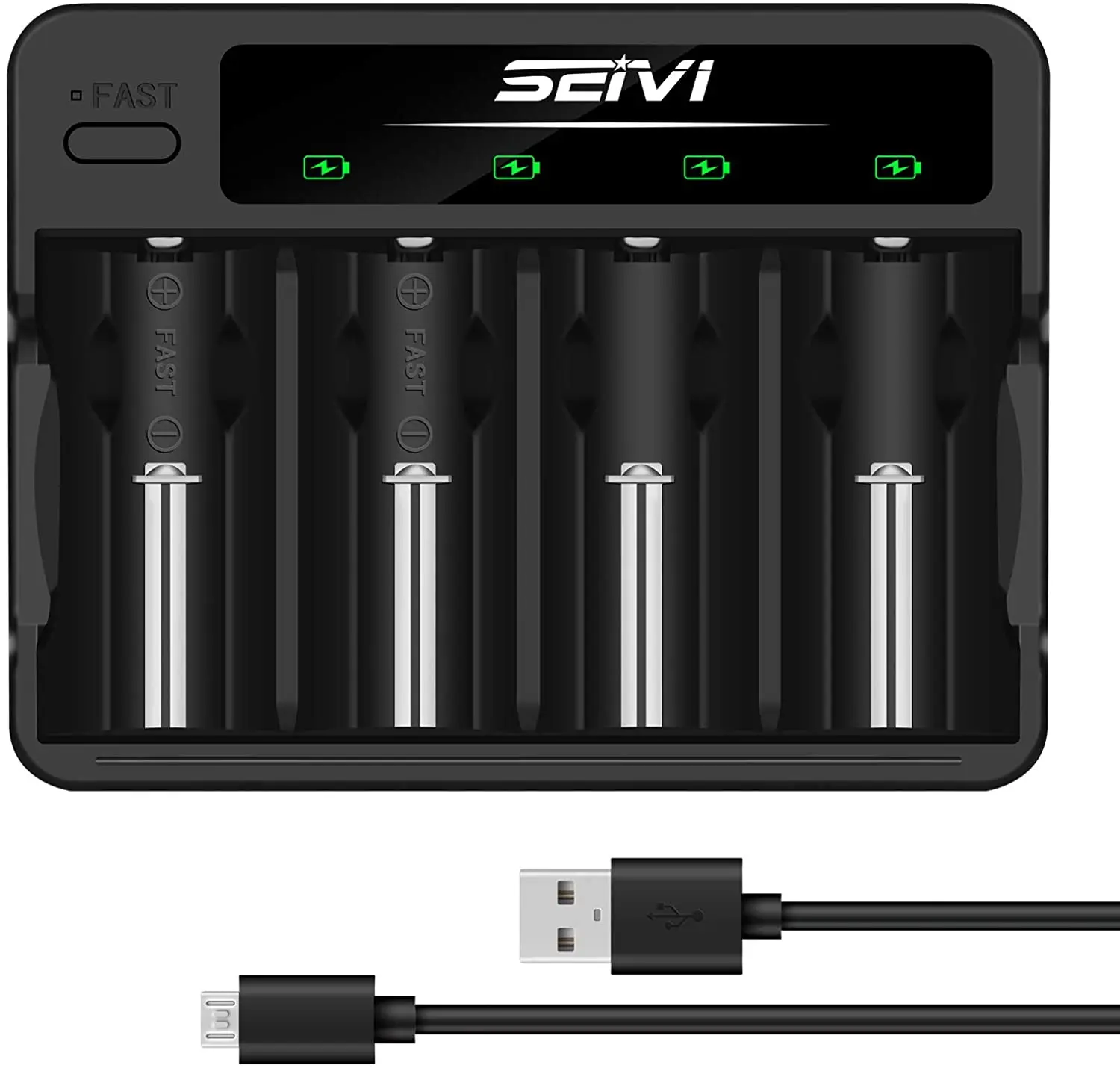 

4 Slots Battery Chargerr for NiMH NiCD C D AA AAA Rechargeable Batteries with LED Indicator and Overcharge Prevention Function