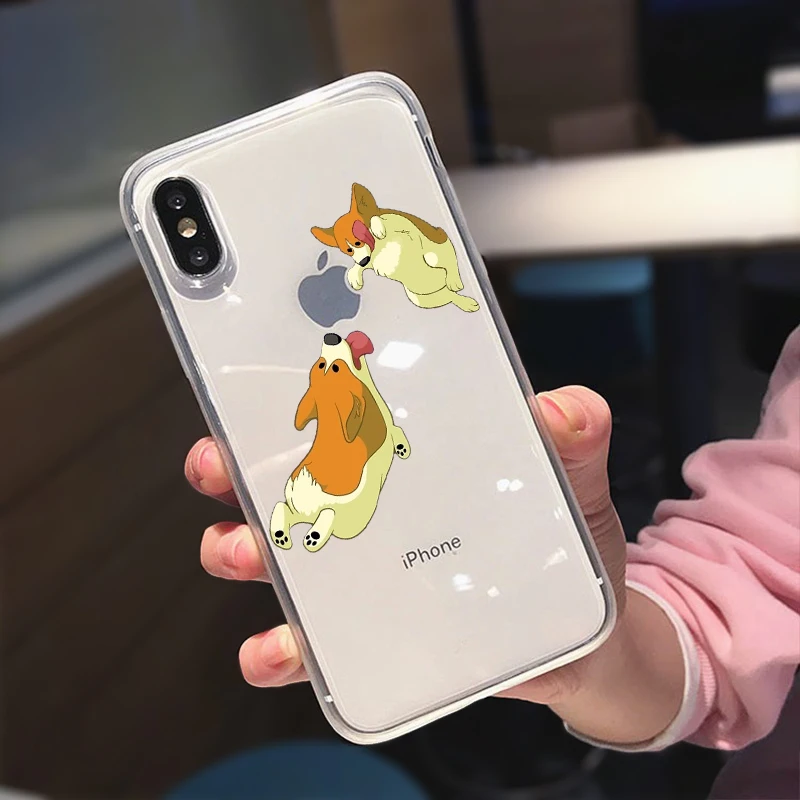 Телефонные чехлы Corgi для iPhone 12 11 Pro Max X XR XS 8 7 6 6S Plus мини чехол мягкие силиконовые на