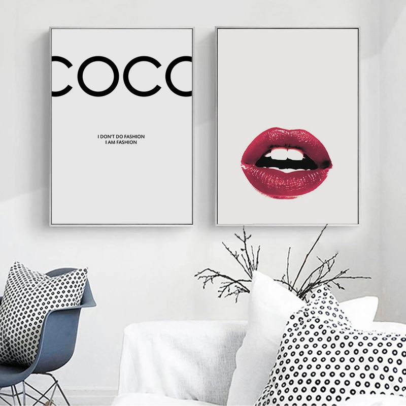 Текстовые цитаты парусиновый постер черно белая Настенная картина с принтом губ