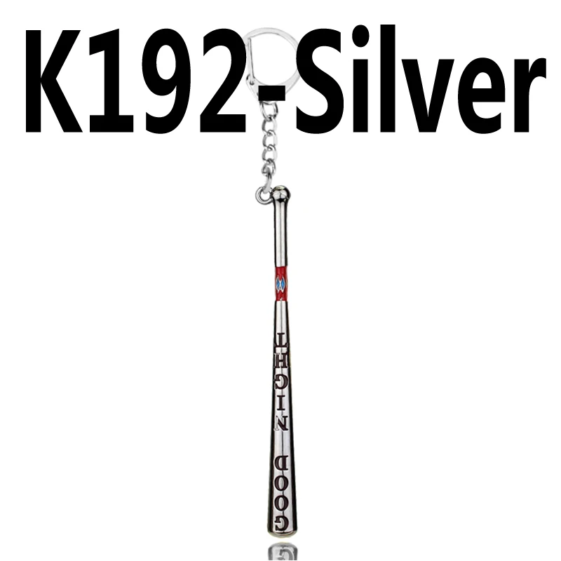 silver Фильм отряд самоубийц кулон ожерелье Харли Квинн бейсбольная подвеска «летучая мышь» чокер для мужчин ювелирные изделия аксессуары модные подарки - Окраска металла: silver