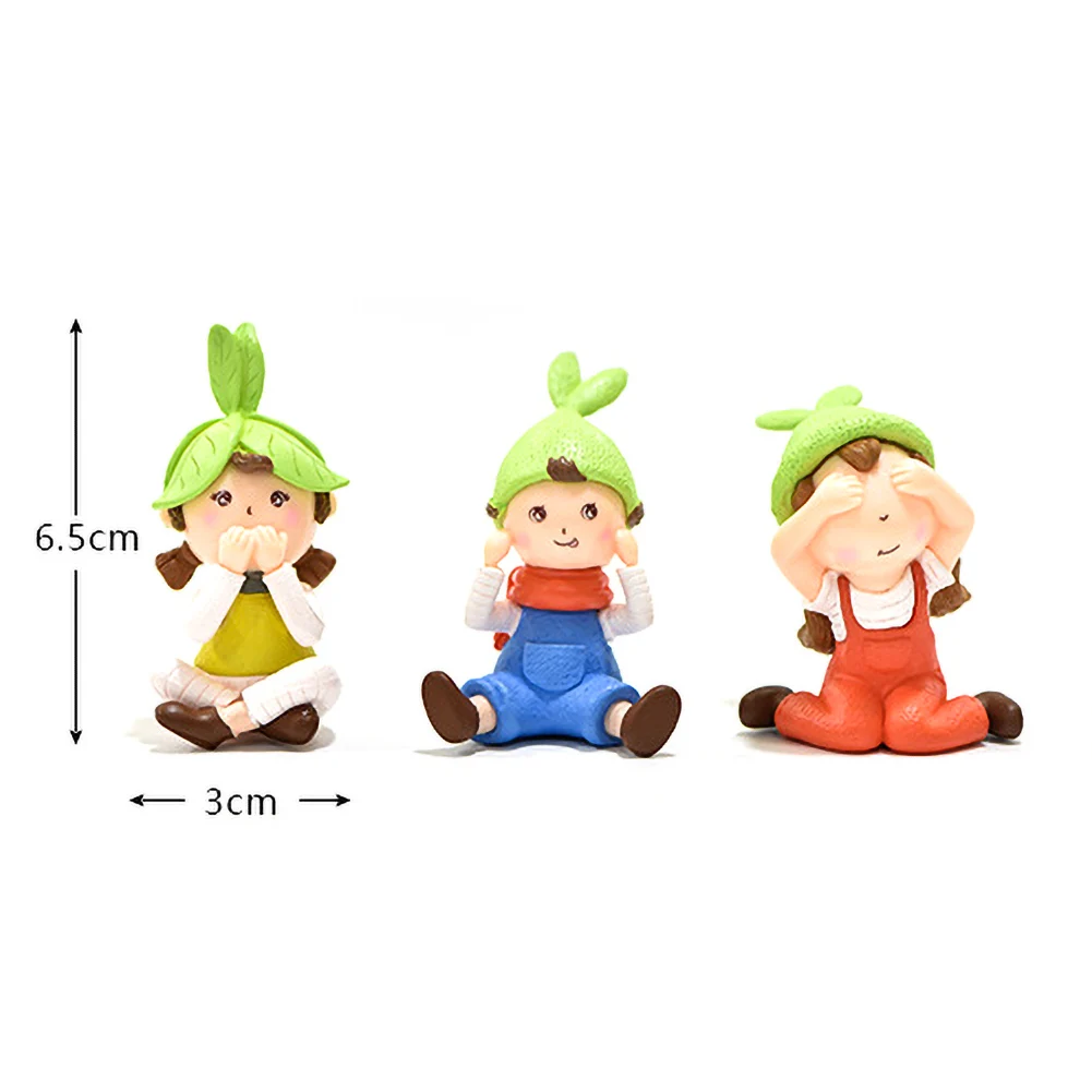 

3Pcs Cute Girl Doll Micro Landscape Ornament Keychain Pendant Home Decor Craft