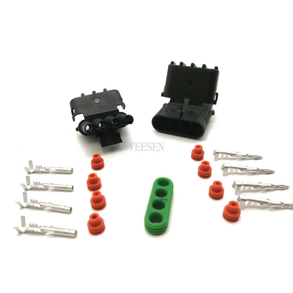5 компл. 4P 2,5 серия коннектор для Weatherpack Авто Грузовик Водонепроницаемый Электрический провод Кабельная вилка автомобильный жгут 18-14 GA