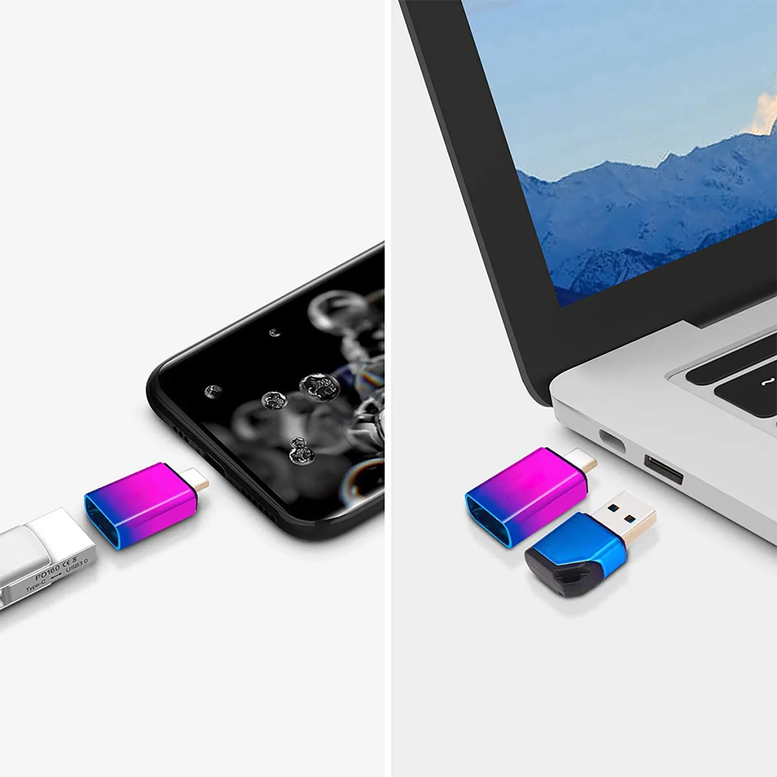 

U Disk 8G 16G 32G 64G 128G Gradients USB Stick OTG USB 2.0 Stick 2-in-1 Memory Stick Waterproof Flash Drive