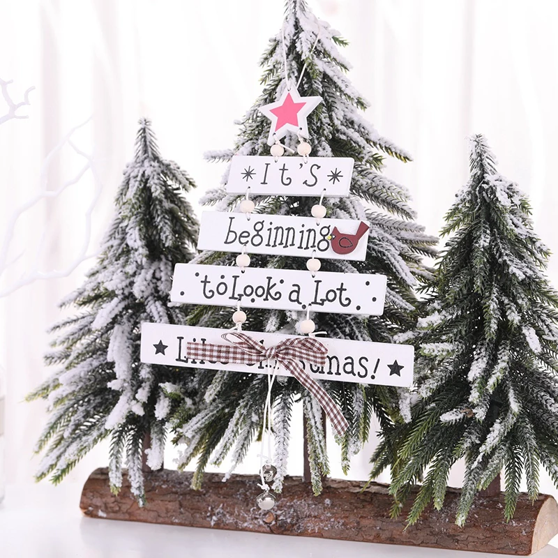 Красивые цветные деревянные буквы Рождественский кулон магазин окна дома