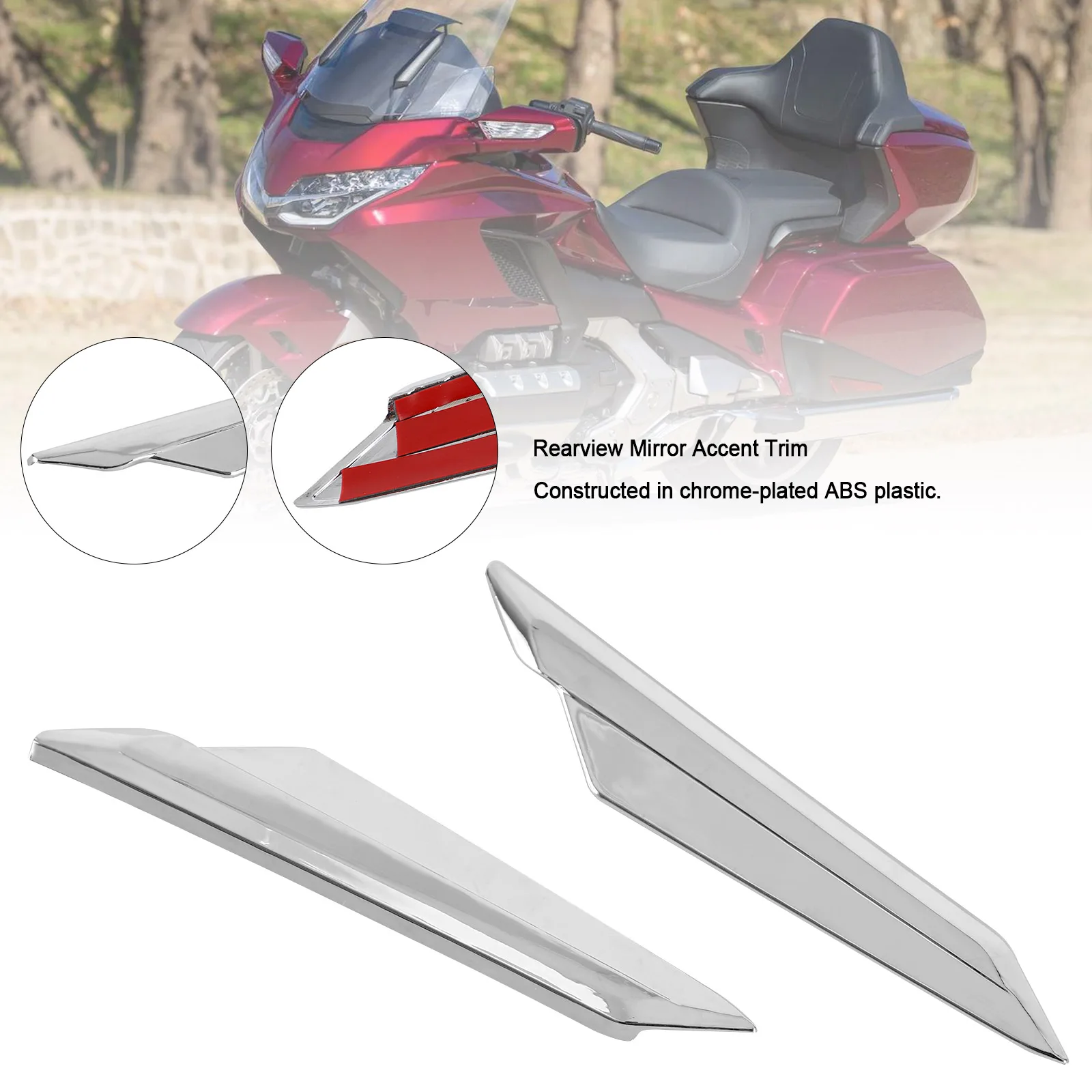 

Topteng Chrome Fairing Rearview Mirror Accent Trim For Honda Goldwing GL1800 2018-2020 Motorcycle Accessories