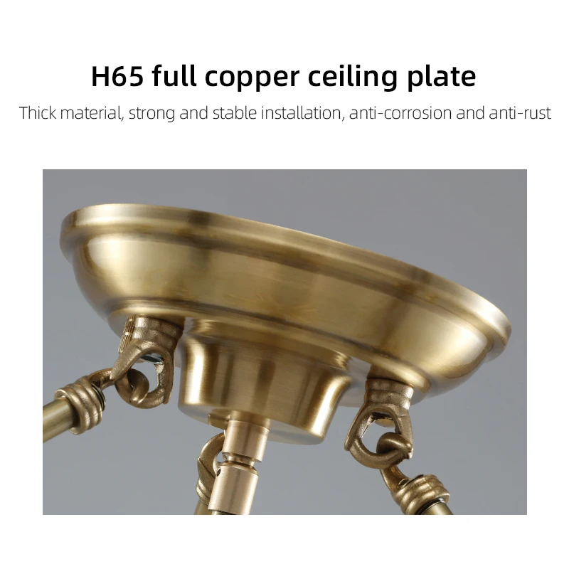 

Epinl Luxury Copper Bedroom Flower Lights Ceiling Lamp Warm Romantic Living Room Study Lamp European Style LED Simple Modern