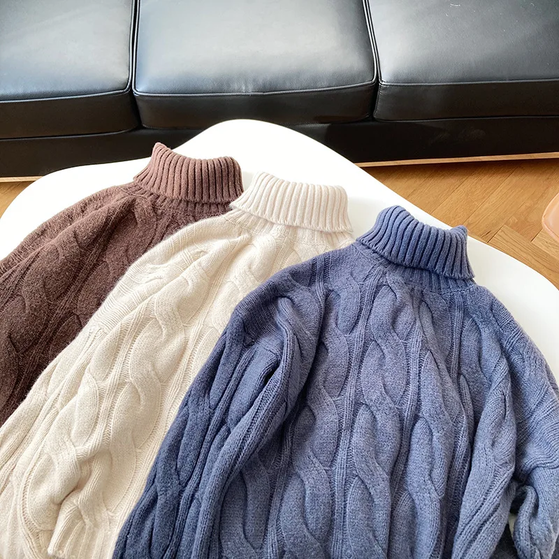 

New Winter Women Sweater And Pullovers Long Sleeve Turtleneck Sweater Women Loose Warm Sweater Thicken Pull Femme Streetwear