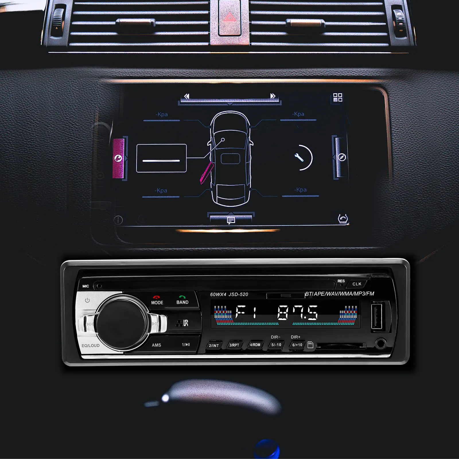 

JSD520 Car Radio Stereo Player Digital Bluetooth Car MP3 Multimedia Player 12V Car FM Audio Receiver USB/SD In Dash Card U Disk